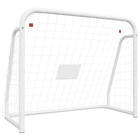 Futbolo vartai, balti, 125x96x60cm, plienas/poliesteris