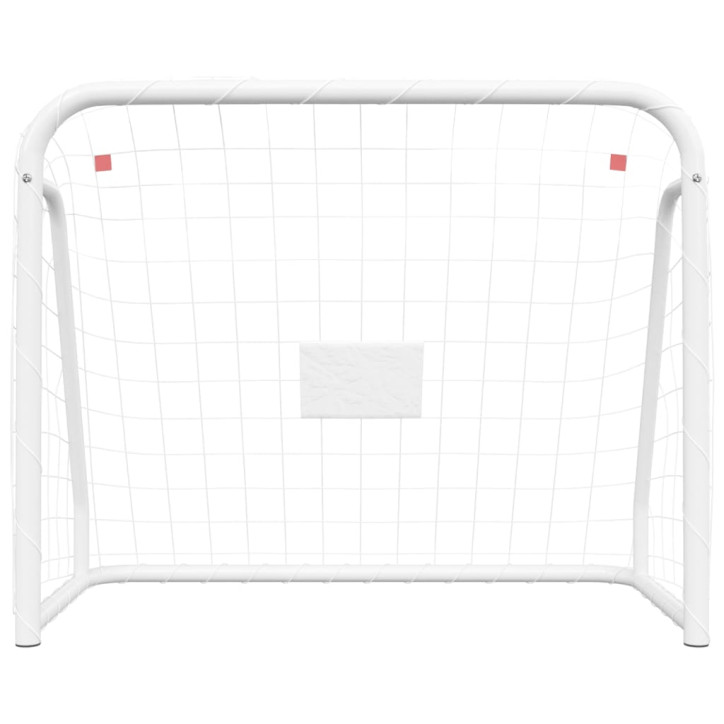 Futbolo vartai, balti, 125x96x60cm, plienas/poliesteris