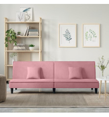 Sofa-lova, rožinės spalvos, aksomas