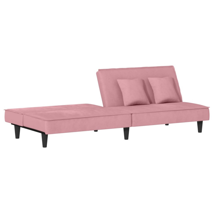 Sofa-lova, rožinės spalvos, aksomas