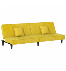 Sofa-lova, geltonos spalvos, aksomas