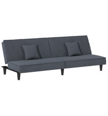 Sofa-lova, tamsiai pilkos spalvos, aksomas