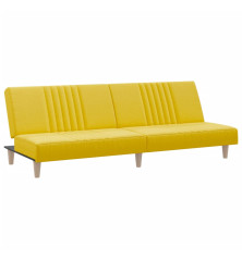 Dvivietė sofa-lova, šviesiai geltonos spalvos, audinys