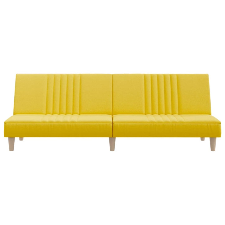 Dvivietė sofa-lova, šviesiai geltonos spalvos, audinys