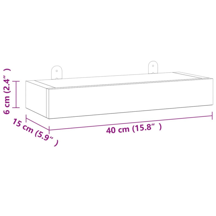 Sieninės lentynos, 2vnt., 40x15x6cm, tikmedžio masyvas