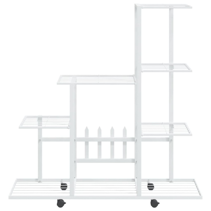 Stovas augalams su ratukais, baltas, 94,5x25x92,5cm, metalas