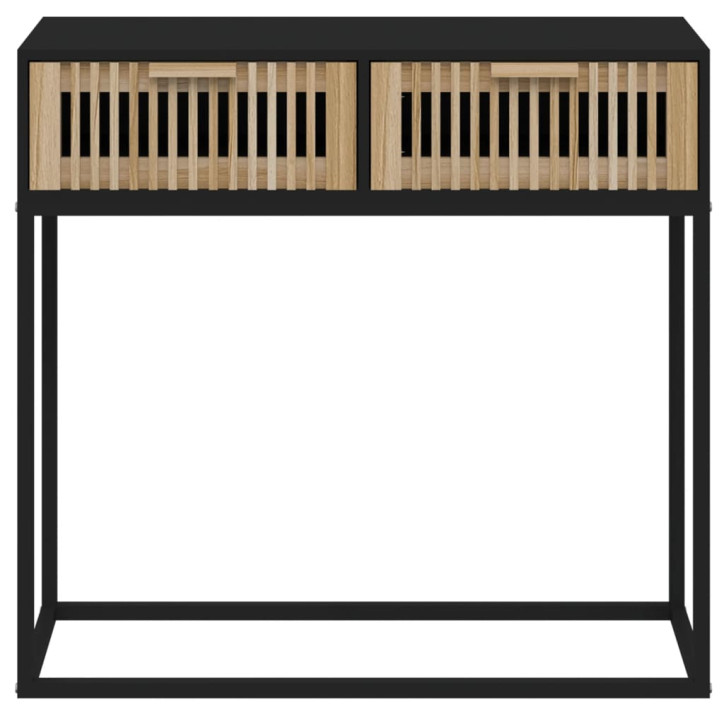Konsolinis staliukas, juodas, 80x30x75cm, mediena ir geležis
