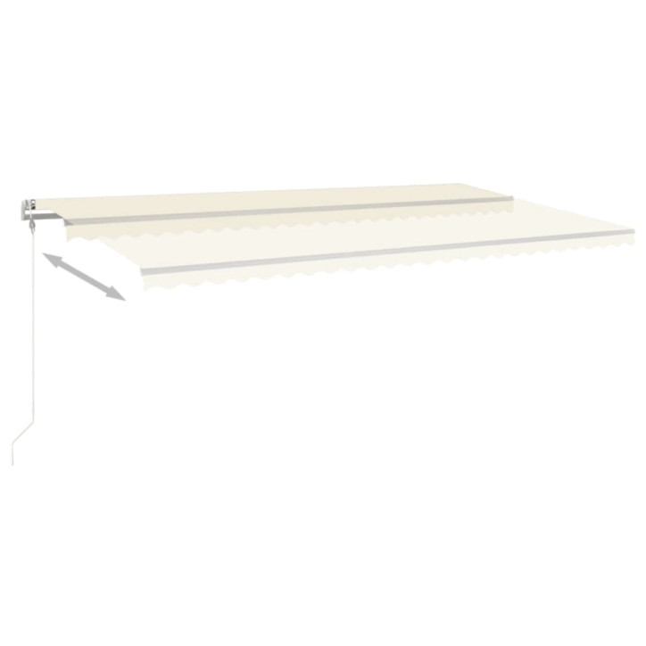 Automatinė markizė su LED/vėjo jutikliu, kreminė, 600x300cm