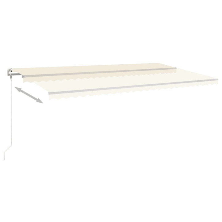 Automatinė markizė su LED/vėjo jutikliu, kreminė, 600x350cm