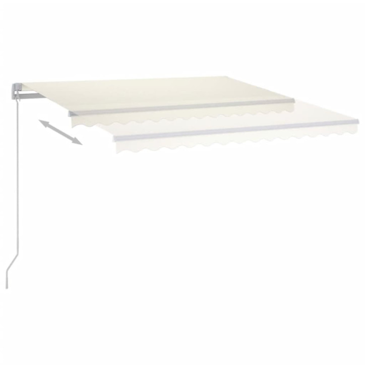 Automatinė markizė su LED/vėjo jutikliu, kreminė, 3x2,5m