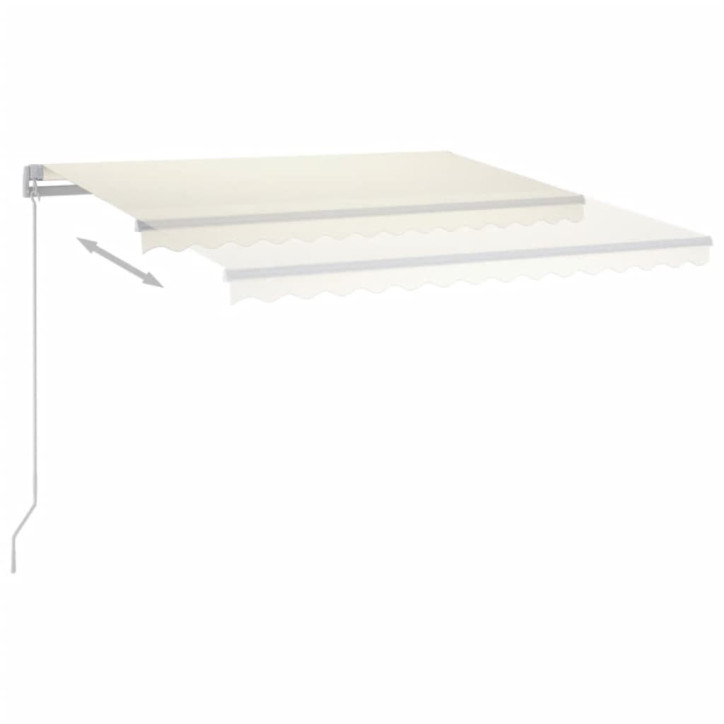 Automatinė markizė su LED/vėjo jutikliu, kreminė, 3,5x2,5m