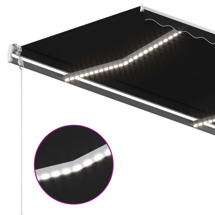 Automatinė markizė su LED/vėjo jutikliu, antracito, 300x250cm