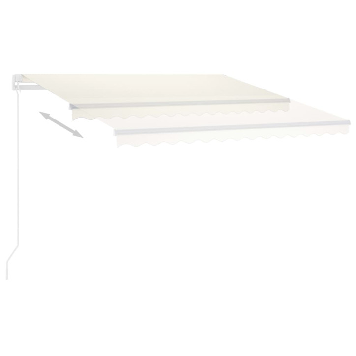 Automatinė markizė su LED/vėjo jutikliu, kreminė, 350x250cm