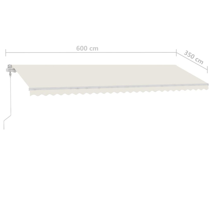 Automatinė markizė su LED/vėjo jutikliu, kreminė, 600x350cm