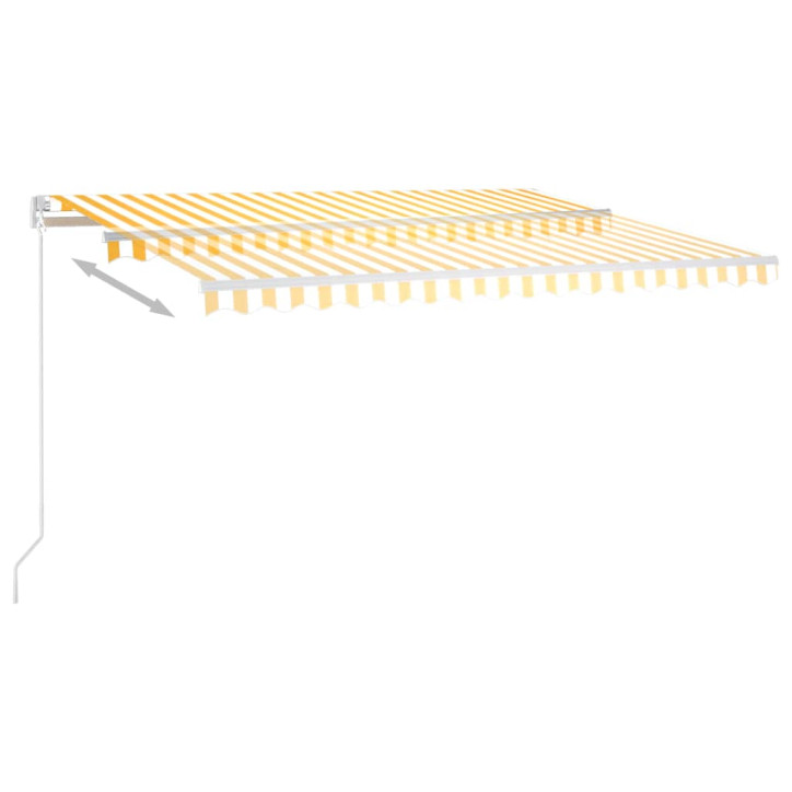 Automatinė markizė su LED/vėjo jutikliu, geltona/balta, 4,5x3m