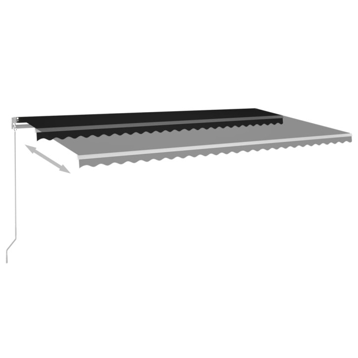 Automatinė markizė su LED/vėjo jutikliu, antracito, 6x3,5m