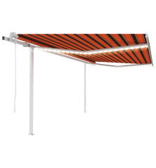 Automatinė markizė su LED/vėjo jutikliu, oranžinė/ruda, 4,5x3m