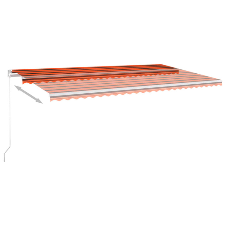 Automatinė markizė su LED/vėjo jutikliu, oranžinė/ruda, 6x3,5m