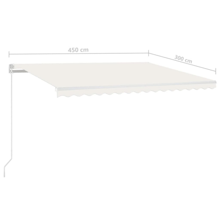 Automatinė markizė su LED/vėjo jutikliu, kreminė, 450x300cm