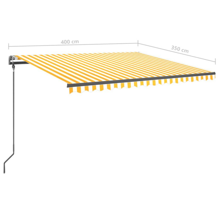 Automatiniu būdu ištraukiama markizė, geltona ir balta, 4x3,5m