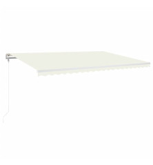 Automatinė markizė su LED/vėjo jutikliu, kreminė, 500x350cm