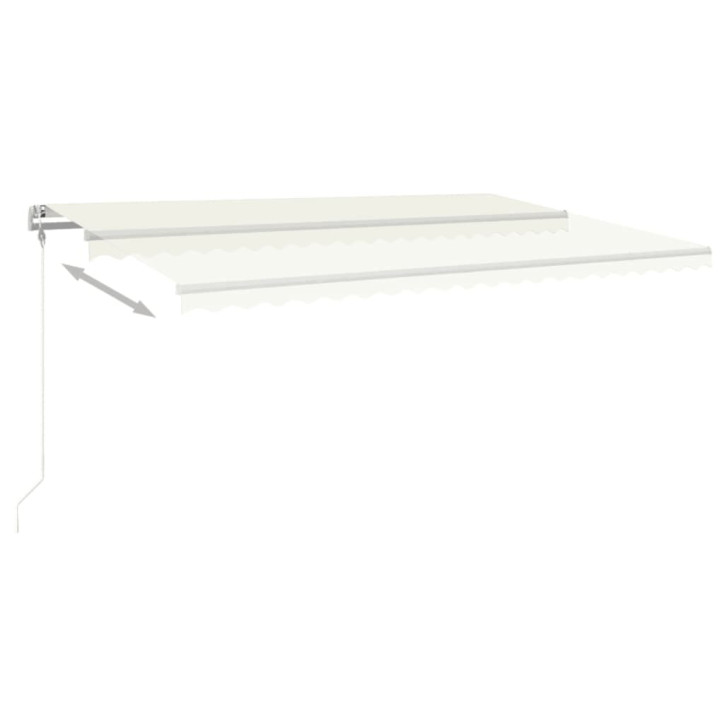 Automatinė markizė su LED/vėjo jutikliu, kreminė, 500x350cm