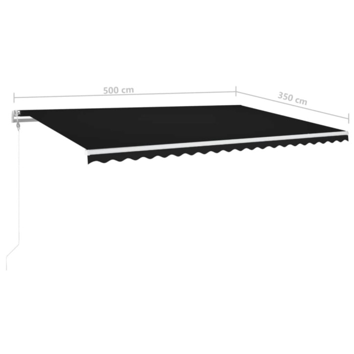 Automatinė markizė su LED/vėjo jutikliu, antracito, 500x350cm