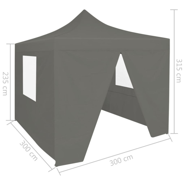 Išskleidžiama proginė palapinė su 4 šon. sien., antr. sp., 3x3m