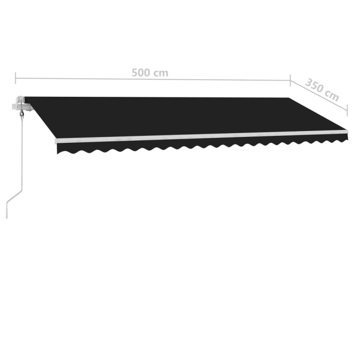 Automatinė markizė su LED/vėjo jutikliu, antracito, 500x350cm