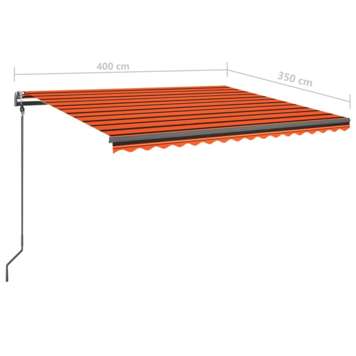 Automatiniu būdu ištraukiama markizė, oranžinė ir ruda, 4x3,5m