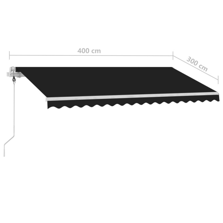 Automatinė markizė su LED/vėjo jutikliu, antracito, 400x300cm