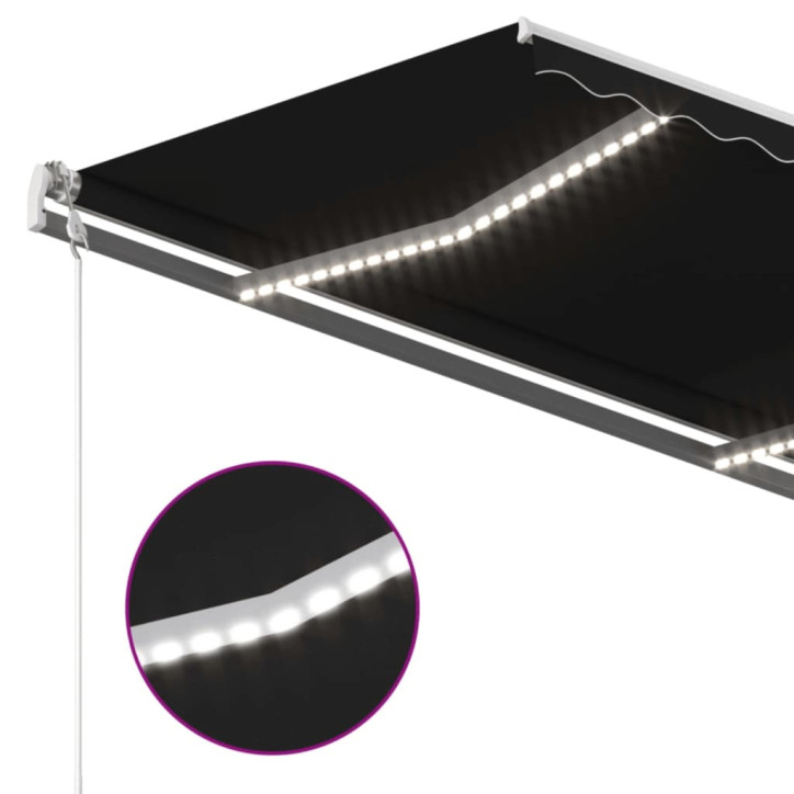 Automatinė markizė su LED/vėjo jutikliu, antracito, 400x300cm