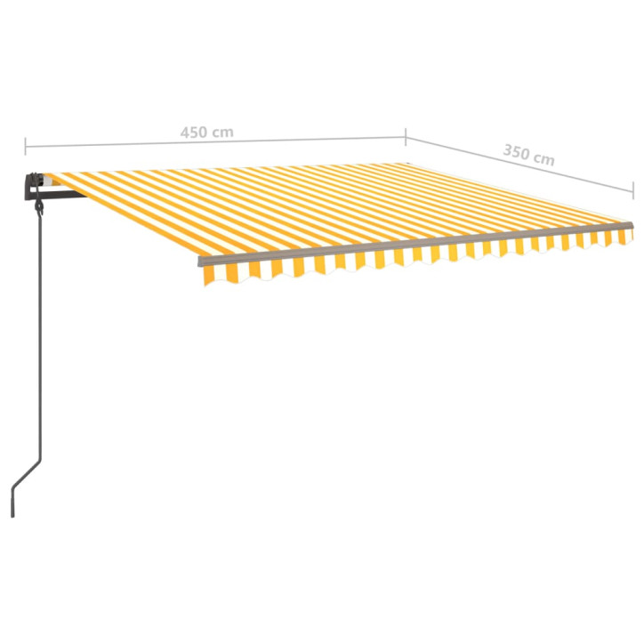 Ištraukiama markizė su LED, geltona ir balta, 4,5x3,5m