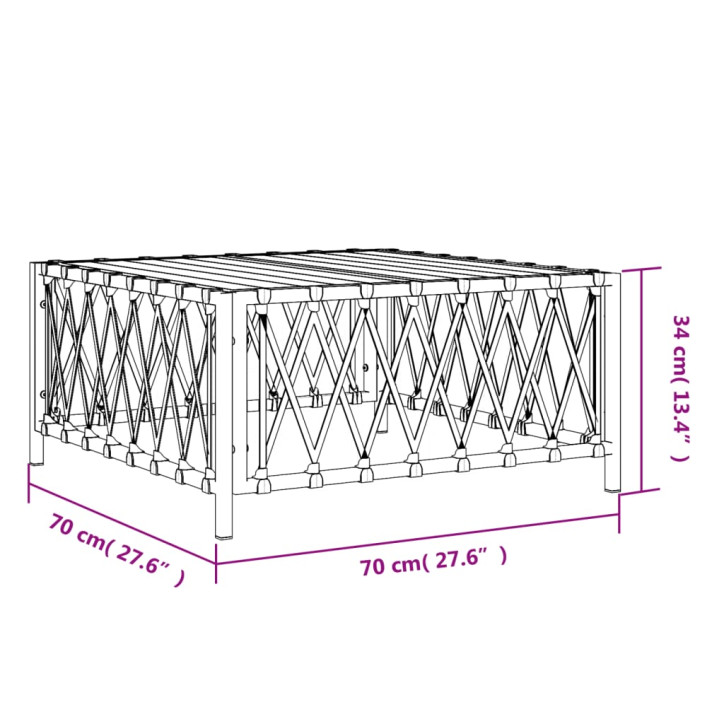 Sodo stalas, baltos spalvos, 70x70x34cm, austas audinys