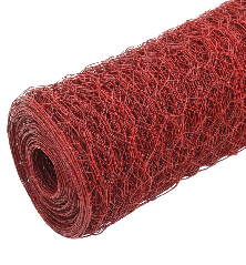 Vielos tinklas su PVC danga, raudonas, 25x0,75m