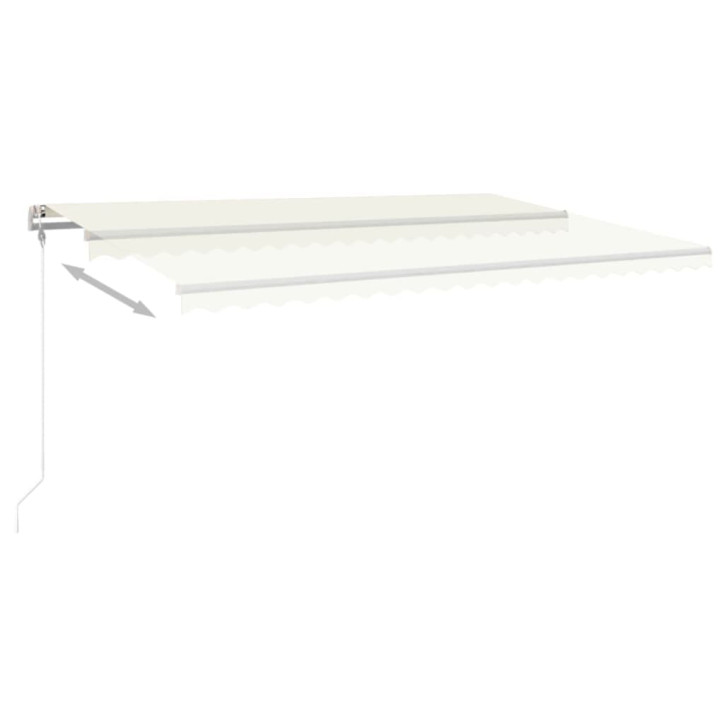 Automatinė markizė su LED/vėjo jutikliu, kreminė, 500x300cm