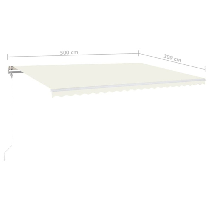 Automatinė markizė su LED/vėjo jutikliu, kreminė, 500x300cm