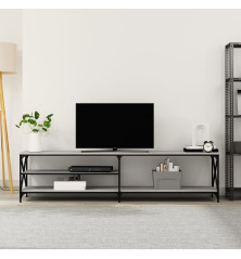 Televizoriaus spintelė, pilka, 200x40x50cm, mediena ir metalas