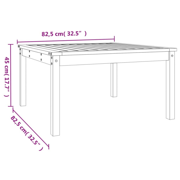 Sodo stalas, 82,5x82,5x45cm, pušies medienos masyvas