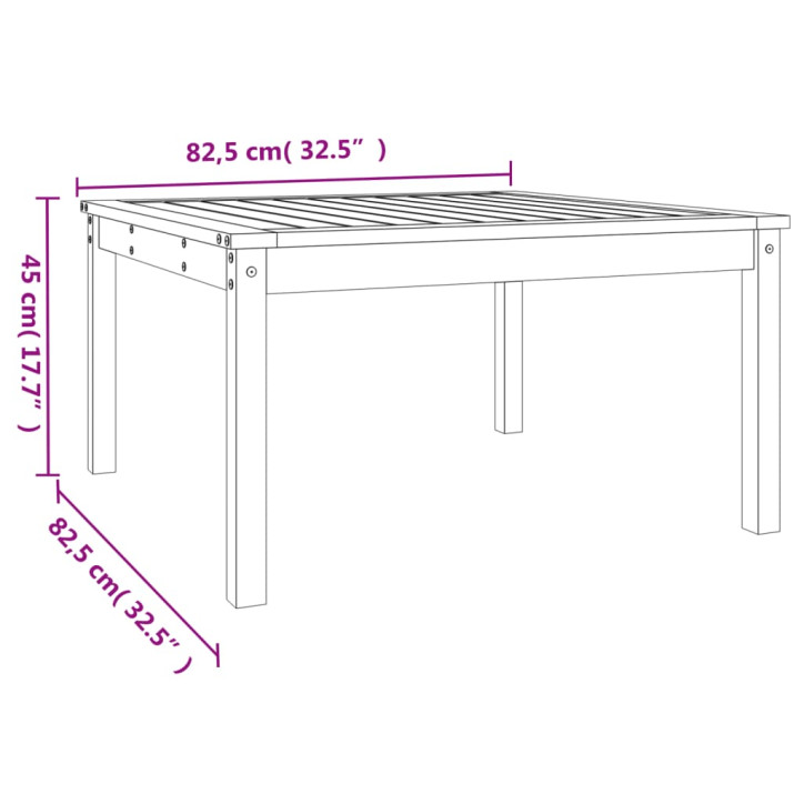 Sodo stalas, baltas, 82,5x82,5x45cm, pušies medienos masyvas