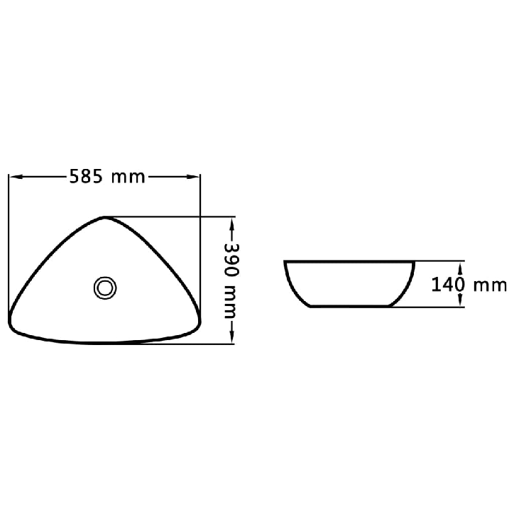 Praustuvas, baltos sp., 58,5x39x14 cm, keramika