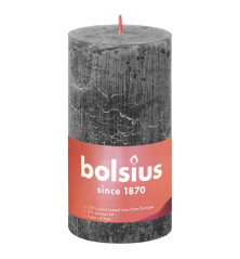 Bolsius Žvakės Shine, 4vnt., audros pilkos, 130x68mm, cilindro formos