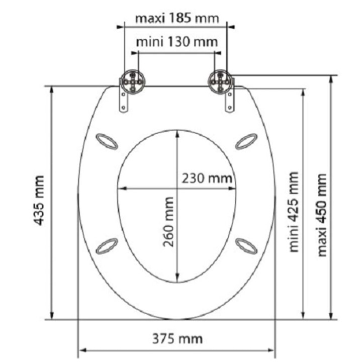 SCHÜTTE Klozeto sėdynė su soft-close mechanizmu DARK WOOD, MDF