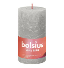 Bolsius Žvakės Shine, 4vnt., smėlio pilkos, 130x68mm, cilindro formos