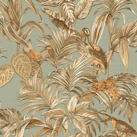 DUTCH WALLCOVERINGS Tapetai Bird-of-Paradise, arbatos mėlynos spalvos