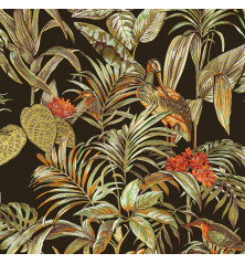 DUTCH WALLCOVERINGS Tapetai Bird-of-Paradise, juodos spalvos