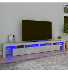 TV spintelė su LED apšvietimu, betono pilka, 260x36,5x40cm