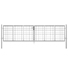 Sodo vartai, sidabrinės sp., 415x125cm, galvanizuotas plienas