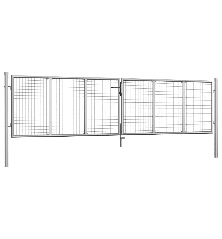 Sodo vartai, sidabrinės sp., 415x125cm, galvanizuotas plienas