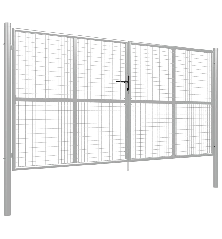 Sodo vartai, sidabrinės sp., 415x200cm, galvanizuotas plienas